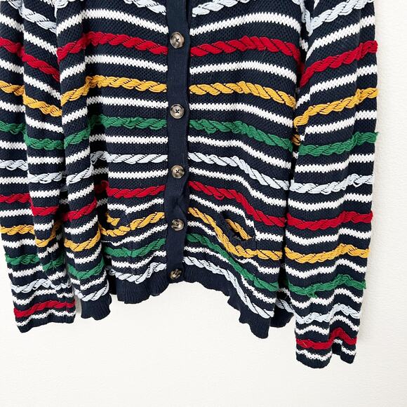 [La Ligne] x Target Navy Blue Textured Striped Cardigan Sweater Chunky Knit 2X - Picture 6 of 12